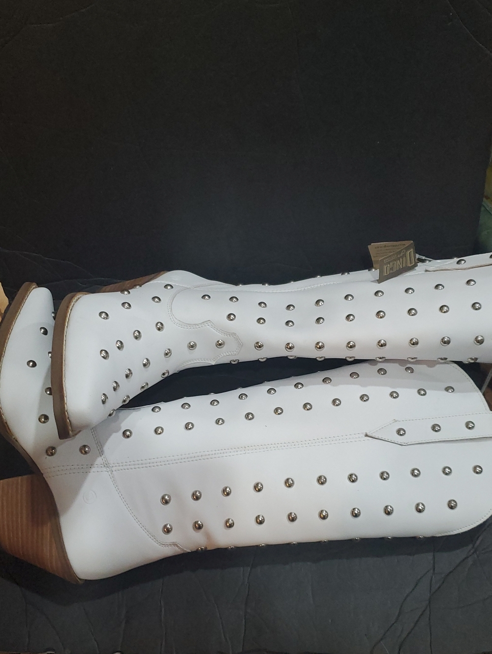 Dingo 1969 Broadway Bingo white silver Cowboy Boots size 10 brand new - Picture 15 of 15